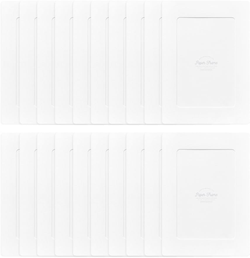 Monolike Paper Photo Frames 4x6 Inch White 20 Pack - Fits 4"x6" Pictures