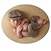 Coberllus Newborn Monthly Baby Photo Props Stripe Cool Boys Cap Rompers Photography (Brown)