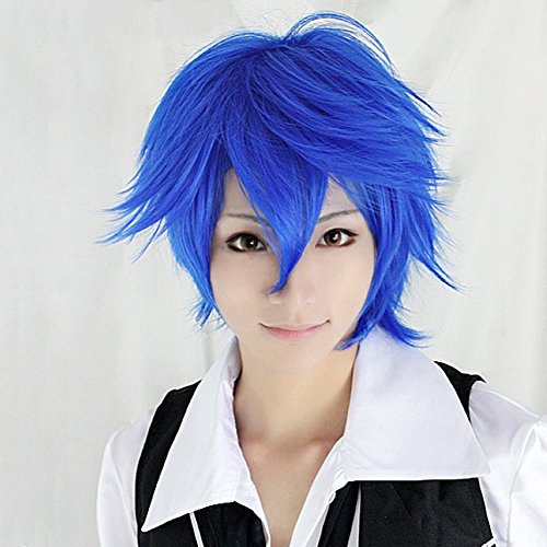 Anogol® Free Hair Cap + Short Vocaloid Kaito Cosplay Wig Blue Anime