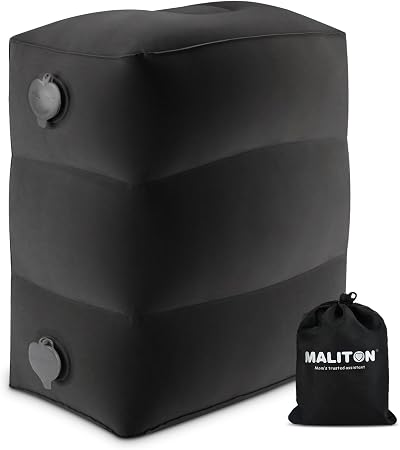 Maliton Inflatable Airplane Foot Rest for Kids Adjustable Height Black 1 Pack