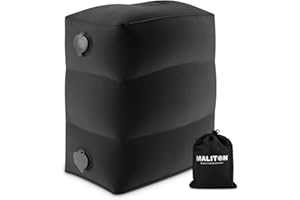 Maliton Inflatable Travel Foot Rest Pillow, Toddler Airplane Bed, Car Seat Foot Rest for Kids, Adjustable Height Leg Rest Pillow for Airplane, Home, Office(Black, 1 Pack)