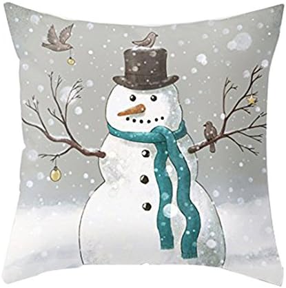 Christmas Snowman & Let It Snow Super Soft Throw Pillow Case Cushion Cover Home Office Decorative 18 X 18 Inches (Christmas Snowman)