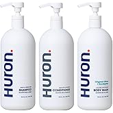 Huron Jumbo Shower Kit - Shampoo, Conditioner, & Body Wash For Men - Citrus + Eucalyptus Scent - Hydrating & Nourishing Men’s Shampoo & Conditioner (30.3 Oz Each)