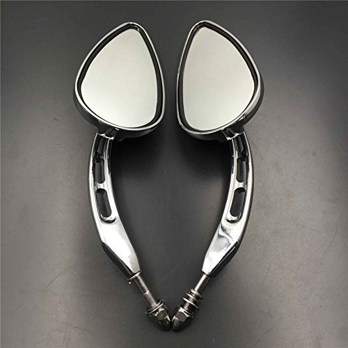 JMTBNO Chrome Skull Teardrop Mirrors For Harley Davidson Electra Glide Ultra Classic – 8mm/10mm
