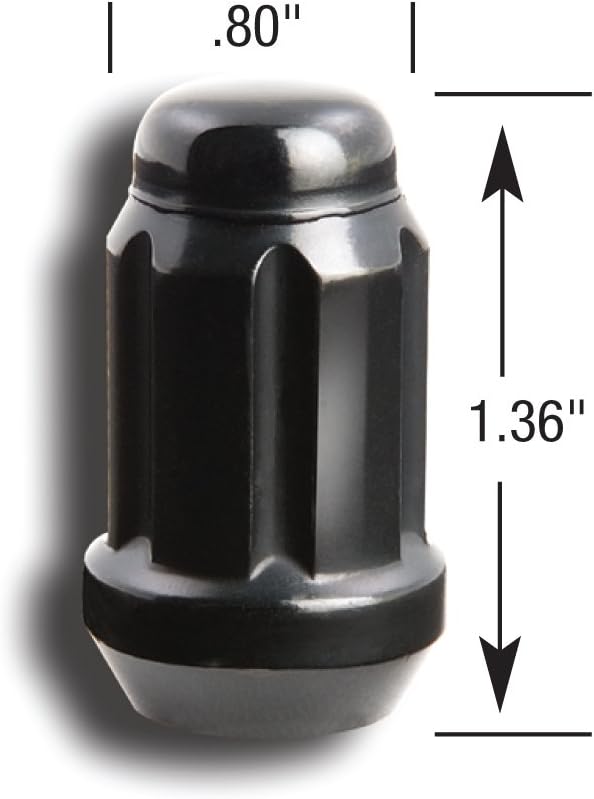 Gorilla Automotive 21133BC Small Diameter Acorn Black 5 Lug Kit (12mm x 1.50 Thread Size) - Pack of 20: Automotive