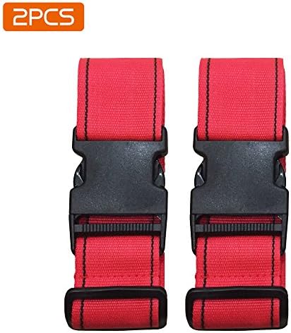 Jennify adjustable Luggage straps suicase travel belt luggage accessories (2pack-pink)
