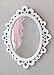 Butterfly Craze Decorative Oval Wall Mirror, White Wooden Frame for Bathrooms, Bedrooms, Dressers, and Antique Princess Décor, Medium
