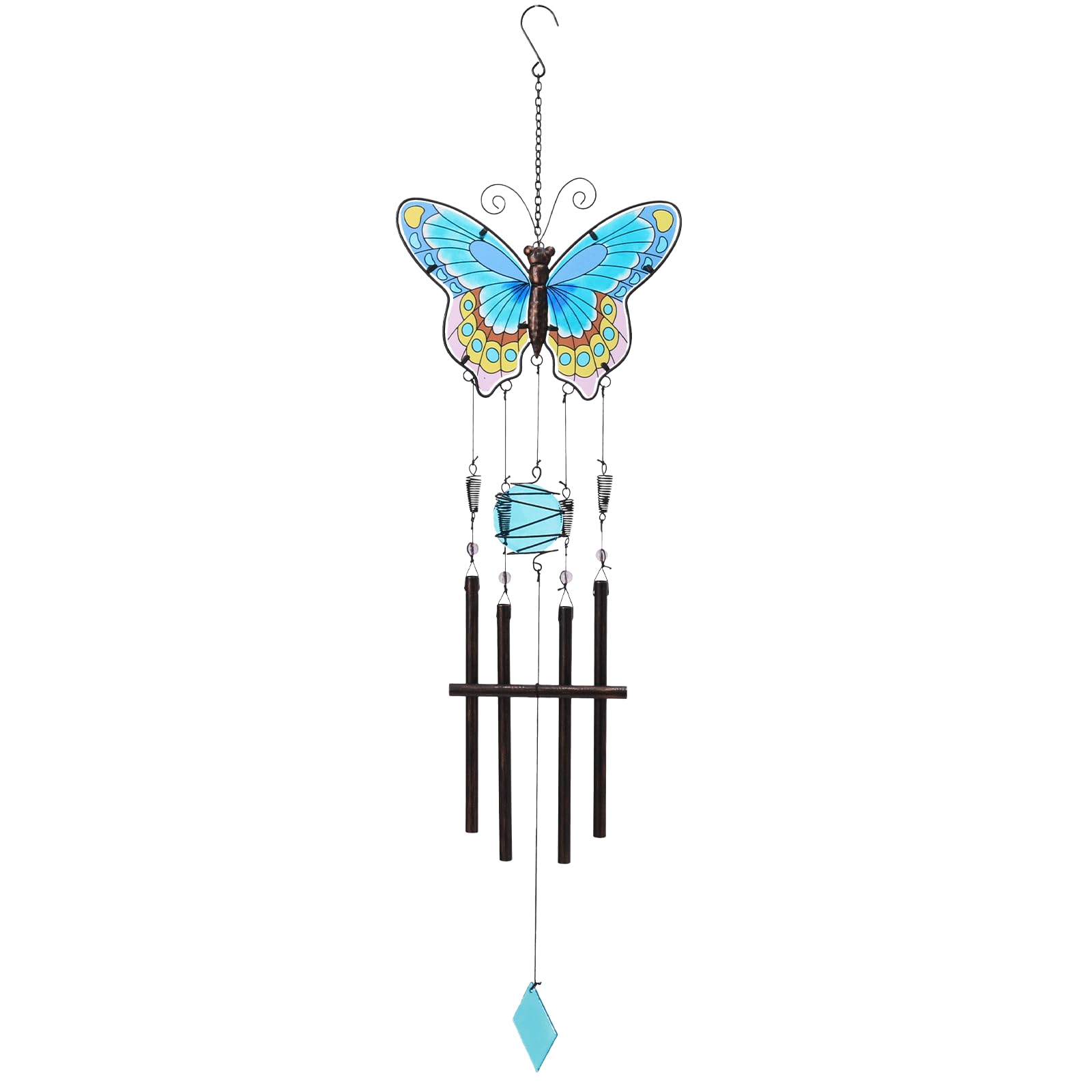 Photo 1 of MUMTOP Butterfly Wind Chimes for Outside, Stained Glass Wind Chime Windchimes for Patio, Outdoor,Garden,Yard,Coastal,Window,Home Decor or Gifts for Women(Colorful)