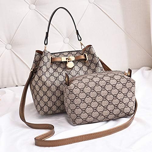 WOAIRAN Women Shoulder Bag Female Fashion Vintage Numerals Printing Handbag Cross Body Bag Ladies Leisure Simple Messenger Bag 2-Piece Set