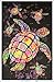 Painted Sea Turtles - Flocked - Blacklight Poster - 23