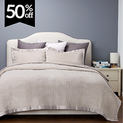 Velvet Quilt Coverlet Set Full/Queen Size (90\