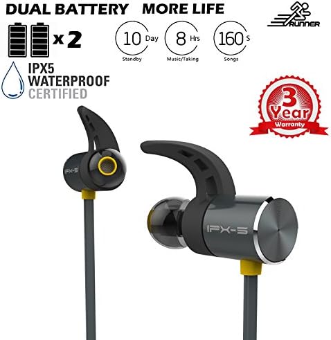 Bluetooth Earbuds Mic Running In Ear Earphone Remote Wireless Waterproof Microphone Sport Sweatproof Earphone Magnetic Noise Cancellation Cancelling Jogging Gym For Iphone 7 Plus V4.1 Samsung