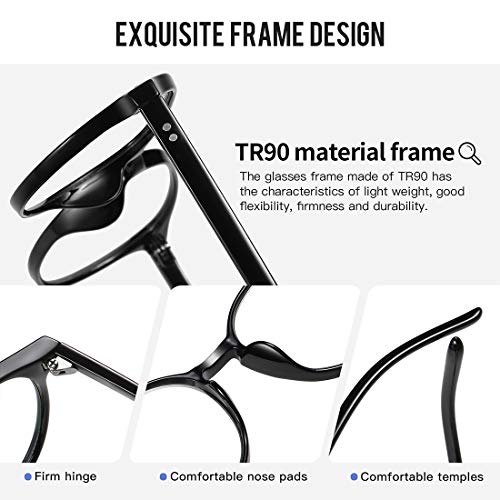 STORYCOAST Blue Light Blocking Glasses 2 Pack,Retro Round Frame