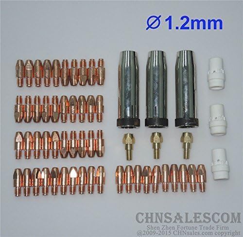 CHNsalescom 59 PCS MB 36KD MIG/MAG Welding Air cooled Gun Contact Tip 1.2x30 M8 Gas Nozzle