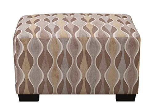 Poundex Bobkona Flora Ottoman, Wave Pattern