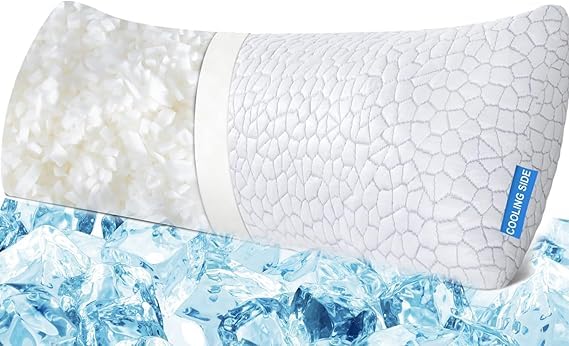 Photo 1 of QUTOOL Luxury Cooling Body Pillows for Adults, Adjustable Loft Shredded Memory Foam Full Body Pillow, Long Pillow for Bed with Removable Double-Sided Soft & Cool Cover, White (18"x51")