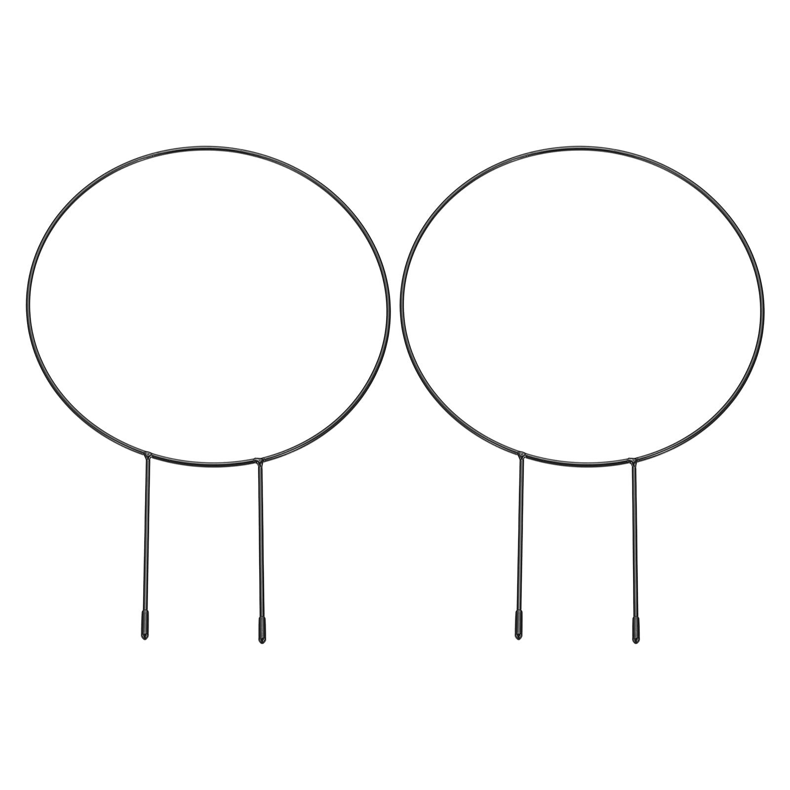PATIKIL 13.4 Inch Circle Metal Plant Trellis, 2 Pcs Round Garden Plant Vine Stem Support Holder Rack Wire Close for Climbing Plants Indoor Potted Plant, Black