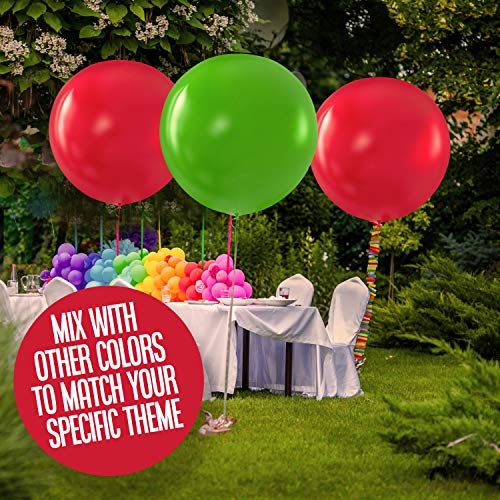 image for Prextex Red Giant Balloons - 8 Jumbo 36 Inch Red Balloons for Photo Sh