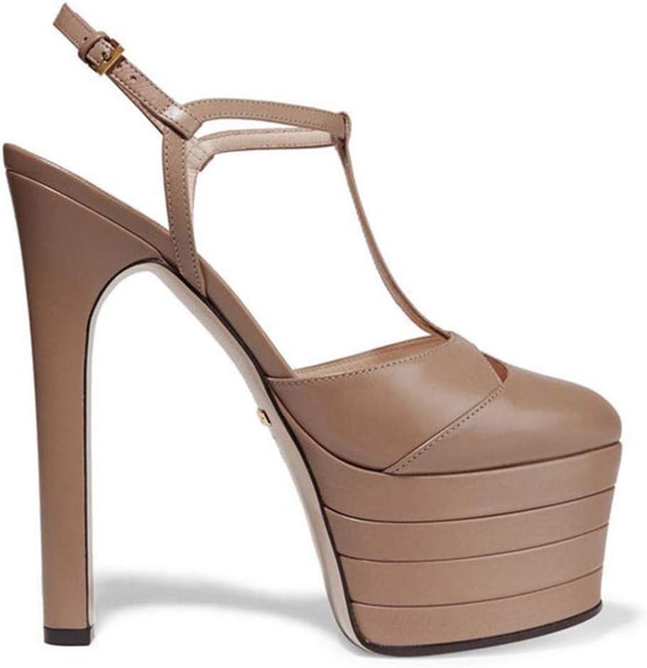 MAOMEI Spring High Heel Women's Shoes Thick Bottom 16cm Super High-heeled Baotou Catwalk Sandals