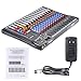 ammoon 120S-USB 12 Channels Mic Line Audio Mixer Mixing Console USB XLR Input 3-band EQ 48V Phantom Power with Power Adapter