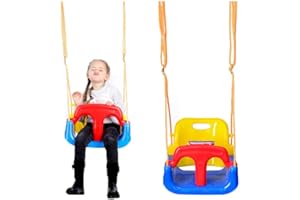 AIPINQI 3 in 1 Kids Swing Seat, Infant Toddler Children Secure Swing Seat Detachable Swing Seat High Back Swing Set for Playground Indoor Outdoor, Blue