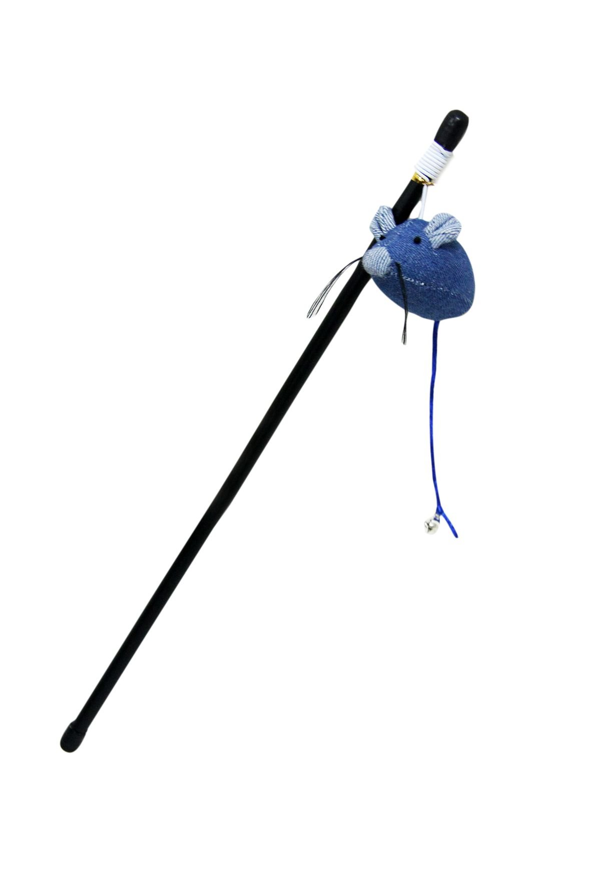 Bubimex Jeans Fishing Rod Mouse with Bell Cat Toy