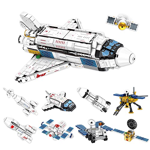 City Space Building Block Sets for 610 Years Old Boys Girls,Space Shuttle 8in1 STEM Astronaut
