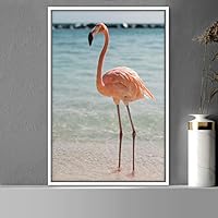 Framed Canvas Wall Art Single Bird Birds Expressive Farmhouse/Country Multicolor Photography Portrait Single - 16x24 inches