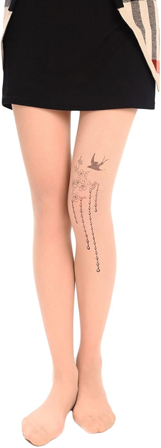 Taille Unique Westeng Collants En Soie Ultra Mince Transparent Leggings Motif Etoiles Collants Faux Tatouages Imprime Pour Femme Fille Chaussettes Et Collants Bilkvarteret Femme