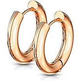 316L Stainless Steel 5mm Thick Round Hinged Hoop Earrings