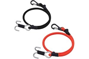 FACCNOY 1/18 1/24 RC Crawler Elastic Force Escape Rope Kinetic Winch Strap with Hooks for TRX4M K10 SCX24 FCX24 K5 AX24 Upgrade (Red&Black)