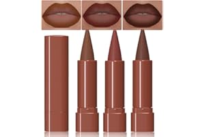 FEICUIYUN 3Pcs Gradient Matte Lipstick Crayon Lip Liner pencil, Flawless Contour Gradual Ombre Effect lip Pencil for Women Long Lasting Waterproof Smudge Proof Lipstick Pencil (01#+03#+05#, 3 Count (Pack of 3))