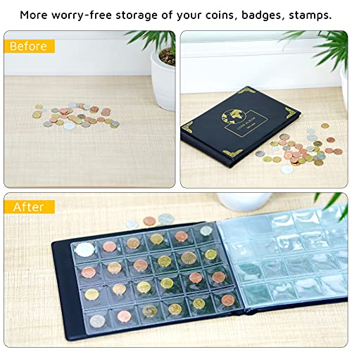 Coin Collection Supplies Holder Book for Collectors, 300 Pockets Coin
