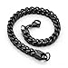 JUSNOVA Stainless Steel Franco Chain Bracelet for Men Women 6mm Wide 8 Inches 3 Colors Set Black Gold Silver