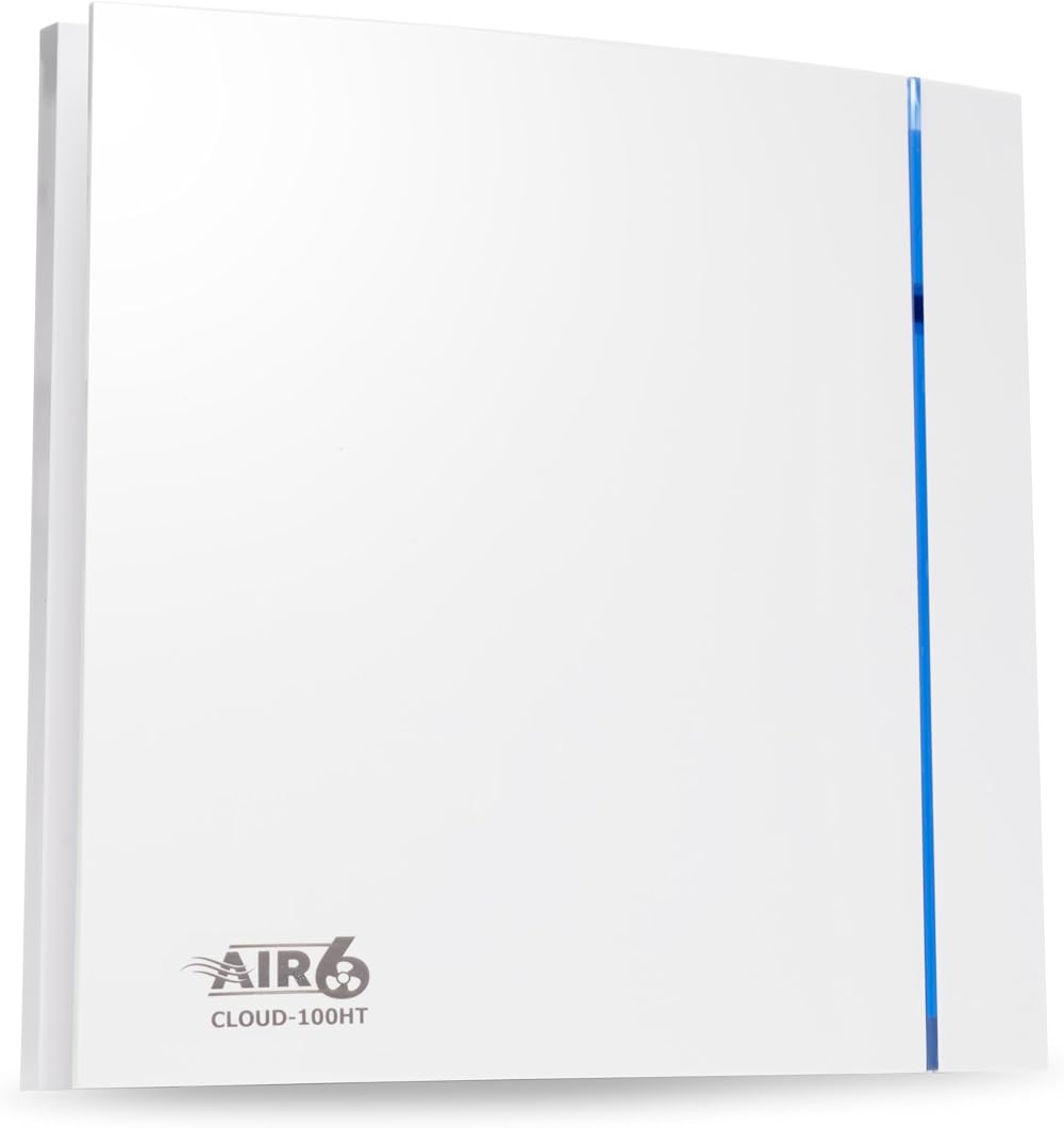 AIR 6 Cloud-100T Silent Bathroom Extractor Fan 26.5l/s 100mm Duct