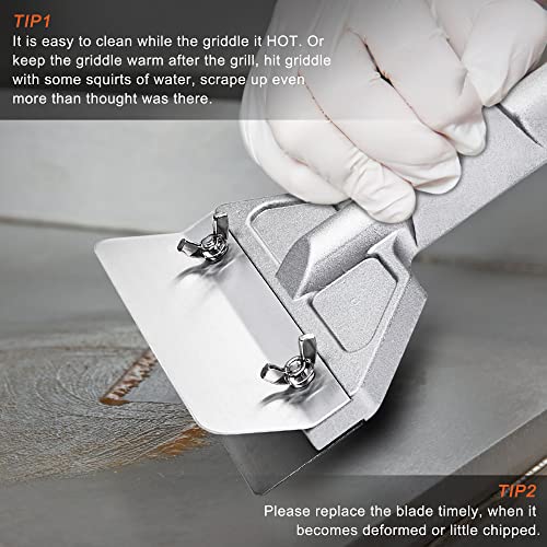 BOLEXINO Grill Scraper W/ 7 Blades and Small Slant Edge Grill Scraper