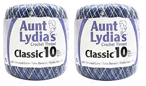 Aunt Lydia's Crochet Thread - Variegated - Size 10 - (2-Pack) (Shaded Blues)