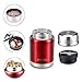 SOMIGA Insulated Stainless Steel Food Jar with Folding Spoon,Bag-Vacuum Double Walled BPA Free,Unbreakable,Leak Proof, Hot and Cold Preservation 17 OZ Storage Container (Red)