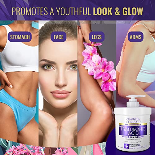 Advanced Clinicals Hyaluronic Acid Moisturizer Body Cream + Hyaluronic