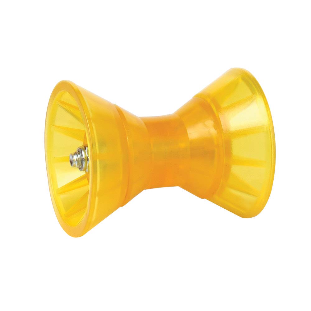 Tie Down 86143 3-Inch Yellow Boat Trailer Bow Roller Assembly | Non-Marking Rubber Roller with Mounting Hardware | Fits Most Winch Posts | Ideal for Boat Trailers, Jet Skis, and Marine Setups