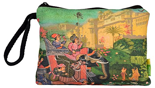 Eco Corner Women's Indian Art Palace Cotton Pouch