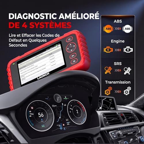 LAUNCH CRP123X V3.0 Professional OBD2 Diagnostic Device for All Cars and Brands - 4 System Diagnostic with Reset: EPB DPF Oil Service, SAS/BMS Battery Test