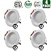 4 Inch LED Downlight Recessed Can Light Integrated Baffle Trim Design Retrofit Ceiling Lamp 9W [65W Equivalent] 720lm 4000K Neutral White Dimmable -Pack of 4