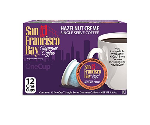 San Francisco Bay OneCup Hazelnut Crme (12 Count) Single Serve Coffee Compatible with Keurig K-cup Brewers Flavored Single Serve Coffee Pods, Compatible with Cuisinart, Bunn single serve brewers