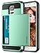 Vofolen Case for Galaxy S5 Case Hybrid Cover Galaxy S5 Wallet Case Shock Absorption Rubber Soft Bumper Armor Anti-Scratch Protective Shell with Slide Card Holder Slot for Samsung Galaxy S5 Mint Green
