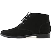 YDN Womens Trendy Low Heel Pointy Toe Lace Up Chukka Ankle Boots Flats Fall Winter Booties Casual Formal Dress Shoe Size 4-15 US