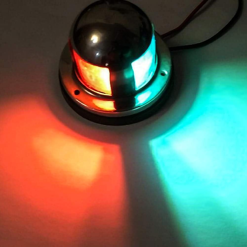 Acelane Boat LED Navigation Lights Marine Red & Green Sidelights Sailing Signal Lights Stainless Steel 12V IP65 Waterproof Boating Fishing Yacht Pontoons Chandlery Boat Skeeter (Navigation Light 01) : Sports & Outdoors