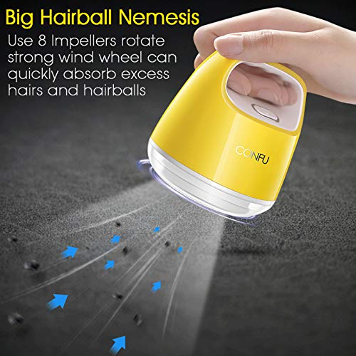 CONFU Sweater Shaver Fabric Fuzz Remover Portable Clothes Lint Shaver/Fabric Defuzzer- Rechargeable Lint Remover Bobbles-Dual Protection for Your Clothes,Lemon (5-packs)