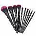 MARIAHANAN 10pcs makeup brush set rainbow face & eye Diamond professional make up brush kit tools Black Red