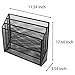 Black Metal Mesh Stair-Step Design 3 Compartment Countertop Brochure Rack / Desktop Magazine Holder